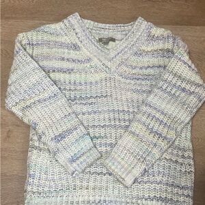 Multicolor V-Neck Women's Sweater